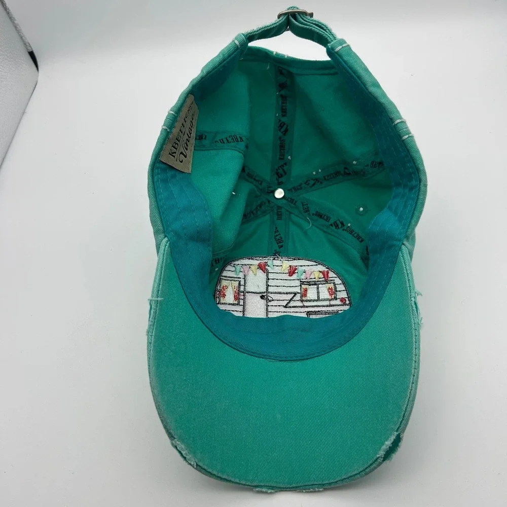 KBETHOS‎ Vintage Teal Green Distressed Camper Trailer Embroidered Baseball Cap